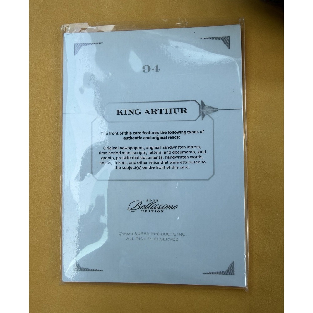 2023 Keepsake Bellissimo Edition KING ARTHUR HANDWRITING!!! RELIC 02/20 - Picture 2 of 2